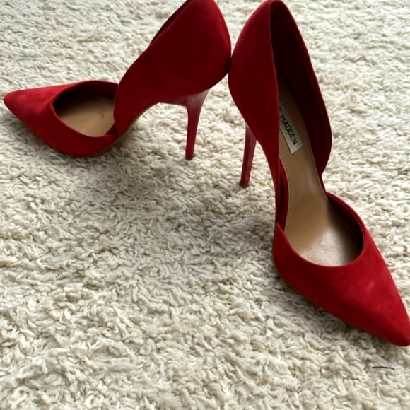 Red Suede Heels - Picture 2 of 4